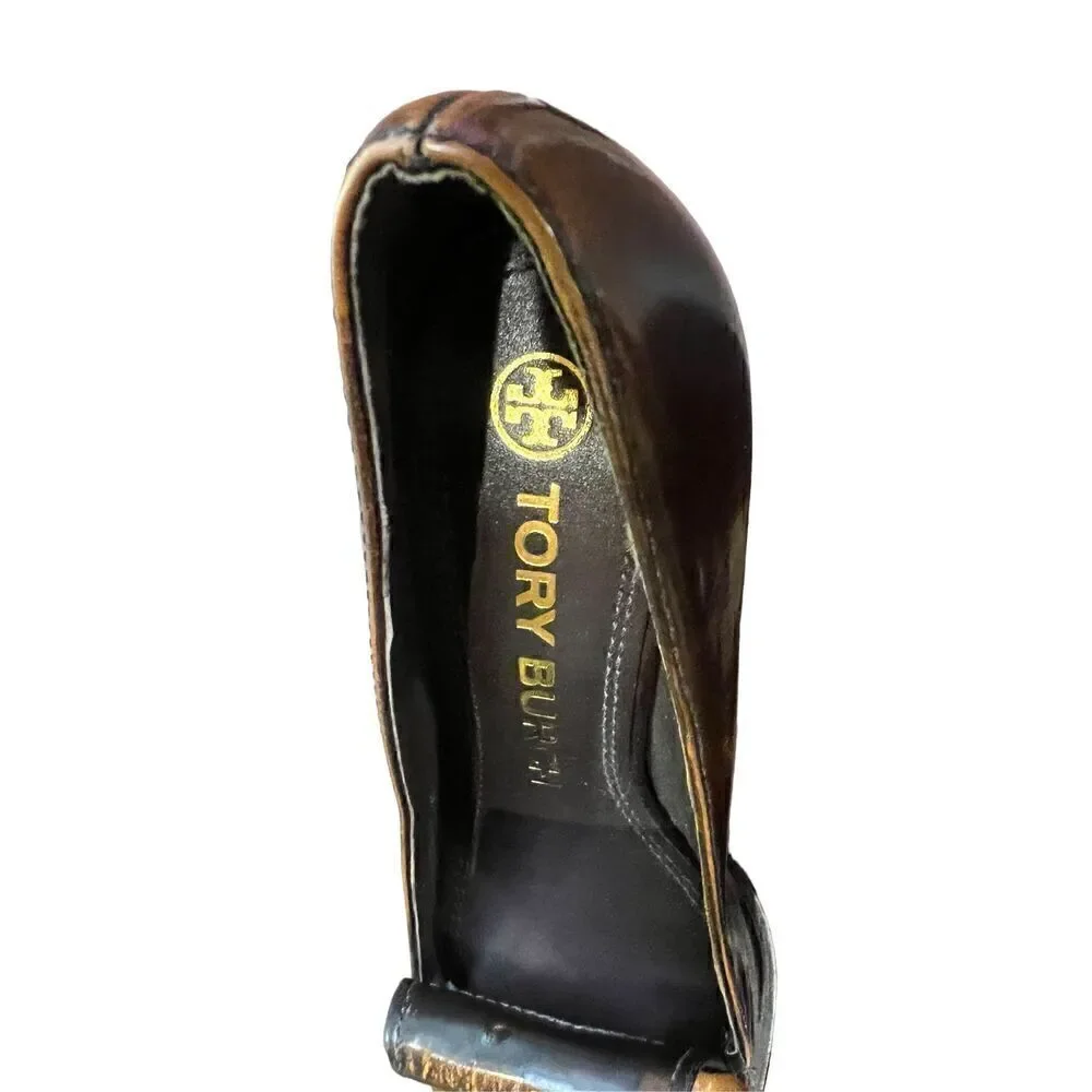 Tory Burch BUCKLE HEEL LOAFER in Brown NWOB Size 6 1/2